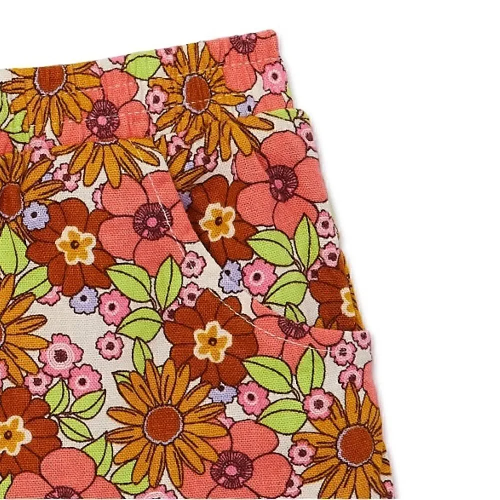 Baby Girls’ Elevated Floral Shirt and Shorts 2-Piece Set Size 12M